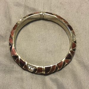 Purple and crystal cuff